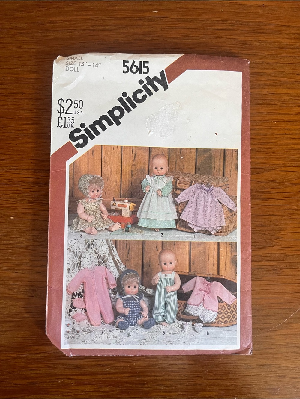 Vintage 1982 Simplicity Pattern Small Size 13”-14” Doll